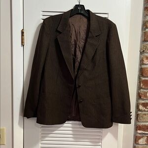 Vintage Oscar de la Renta Brown Pin Strip Blazer